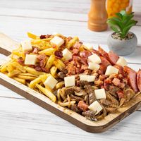 Porção Mista - Contra Filé, Batata Frita, Bacon e Mussarela